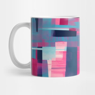 Cubist Harmony: Modern Geometric Dance in Pink, Blue, and Violet Mug